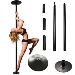Pole dance tanko musta 231 274 cm 45 mm staattinen ja pyörivä