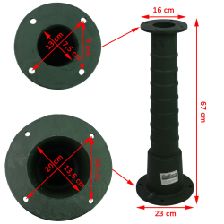 Pumpputeline Schwengelpumpelle, vihreä valurauta, 23 x 67 cm, ca. 13 kg, SN9306
