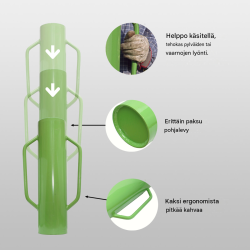 Käsikäyttöinen paalujuntta 60 cm, 15 kg, ø130 mm, vihreä teräs