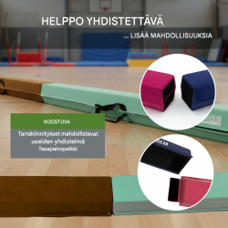 Taitettava tasapainopuomi 210 cm, EVA, pinkki tai mintunvihreä, kuljetuslaukku