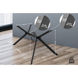 Cascada-pöydänjalat teolliseen tyyliin, kestävä teräsrunko, musta