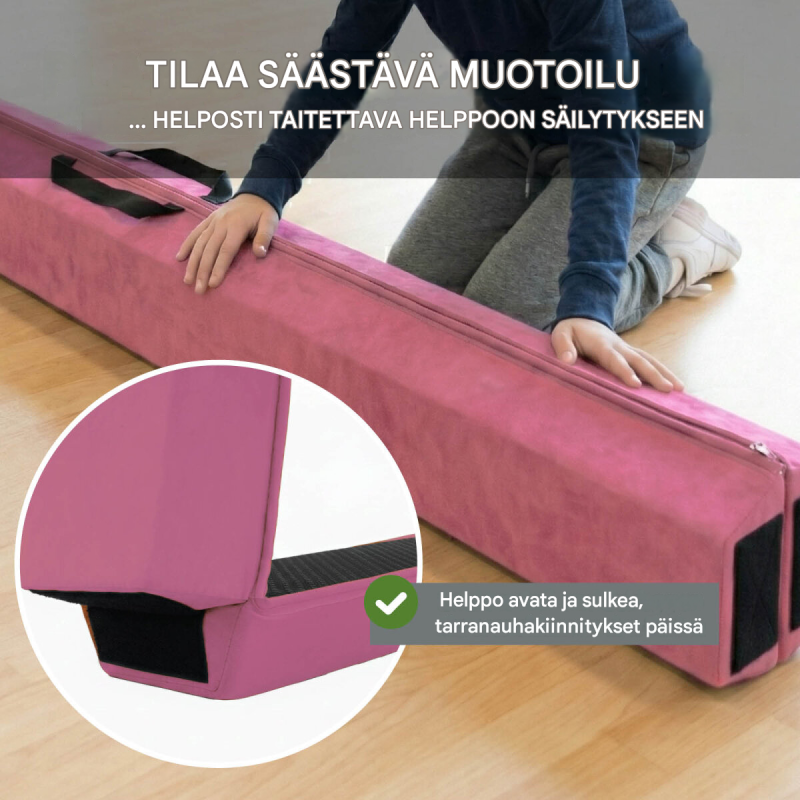 Taitettava voimistelupuomi 300 cm, 150 cm taitettuna, EVA, säilytyslaukku