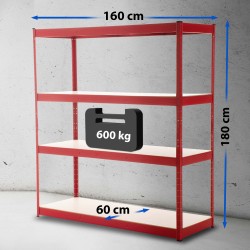 Järeä metallihylly 2,4 tonnin kantokyvyllä säädettävillä tasoilla