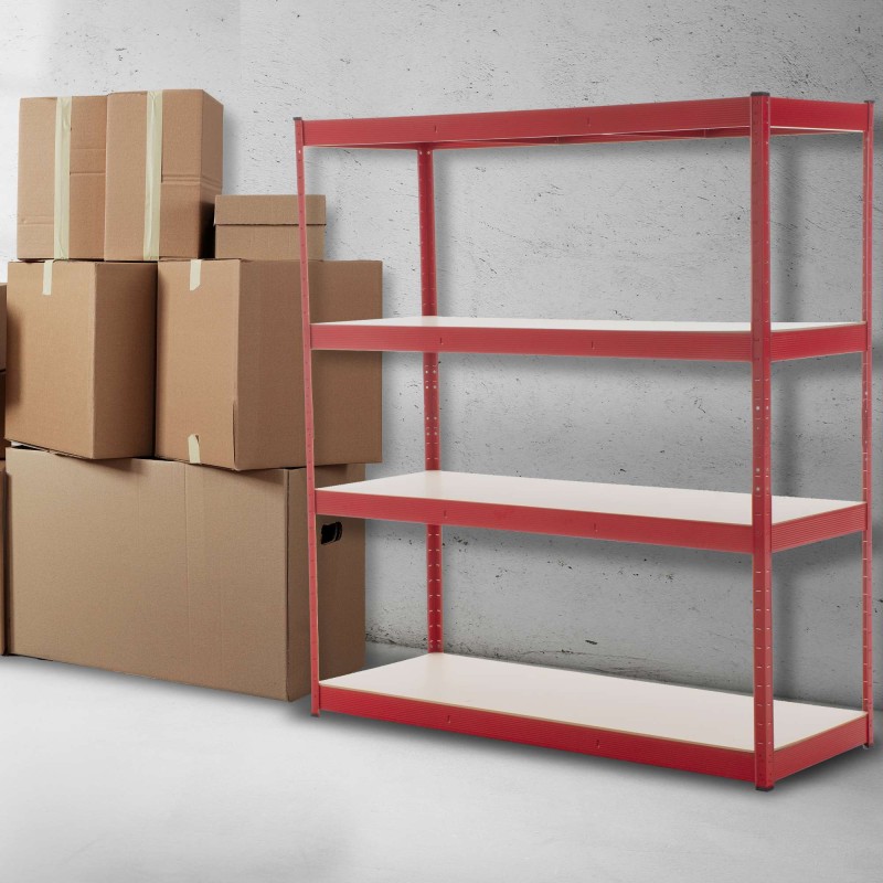 Järeä metallihylly 2,4 tonnin kantokyvyllä säädettävillä tasoilla