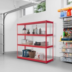 Järeä metallihylly 2,4 tonnin kantokyvyllä säädettävillä tasoilla