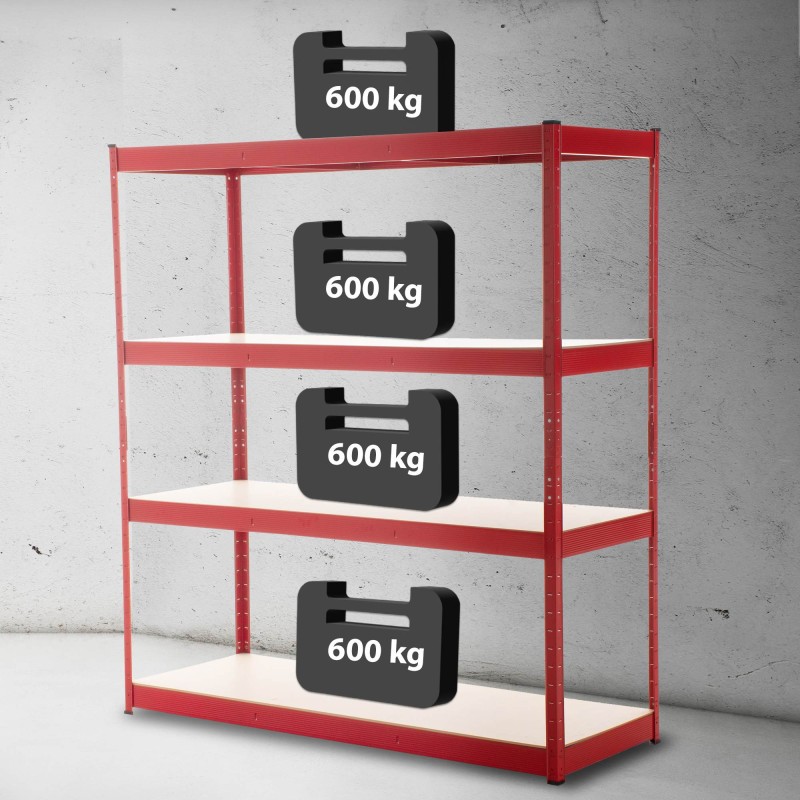 Järeä metallihylly 2,4 tonnin kantokyvyllä säädettävillä tasoilla