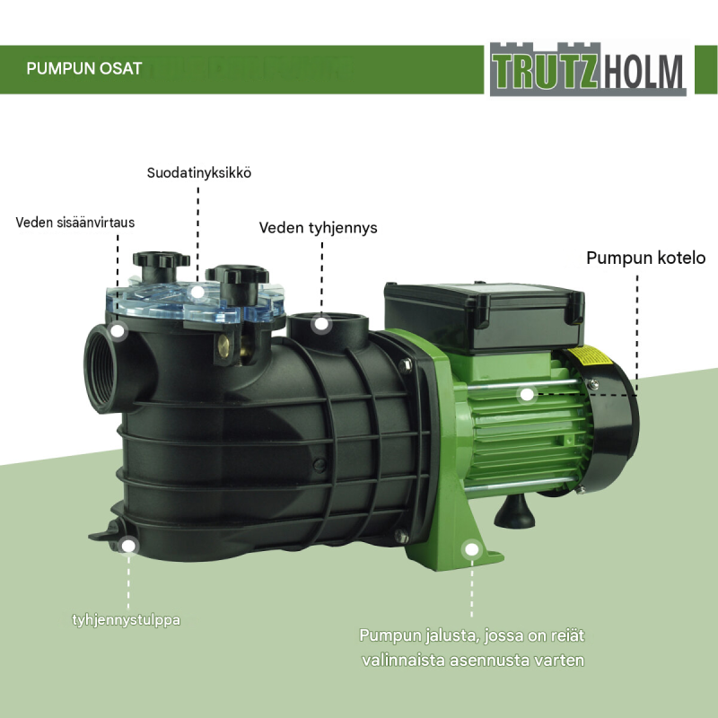 Uima-altaan suodatinpumppu 550 W 10.000 l/h tai 800 W 15.000 l/h