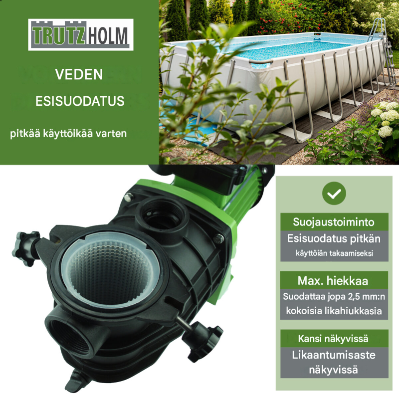 Uima-altaan suodatinpumppu 550 W 10.000 l/h tai 800 W 15.000 l/h