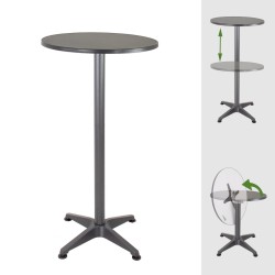 2 in 1 bistro ja seisomapöytä taittuva säädettävä 70 115 cm anthrazit 60 cm