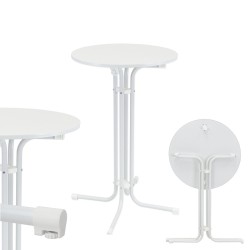 Kokoontaitettava seisomapöytä 80 cm valkoinen MDF puu teräs 110 cm