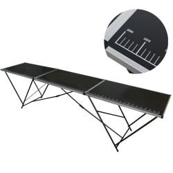 Kokoontaitettava tapetointipöytä 300 x 60 cm alumiinikehys mitta asteikko musta