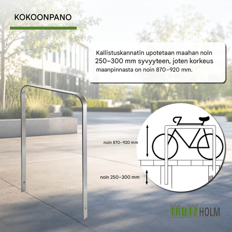 Polkupyörätelineet 2 kpl, ruostumaton teräs, 1170 x 800 mm, 4 pyöräpaikkaa