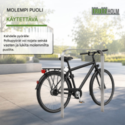 Polkupyörien nojatelineet 5 kpl, ruostumaton teräs, 12 mm, 117 x 80 cm, betonoitava