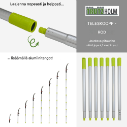 Teleskooppivarsisaha 6,3 m työskentelykorkeudella, 4,2 m alumiinivarsi, 43 cm terä