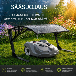Robottiruohonleikkurin katos 102 x 80 x 48 cm, musta, polykarbonaatti, UV-suoja