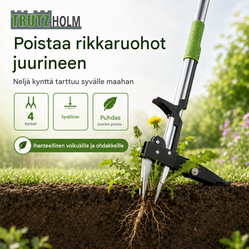 Rikkaruohonpoistin 100 cm, 4 tartuntakynttä, puutarhaan