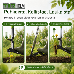 Rikkaruohonpoistin 100 cm, 4 tartuntakynttä, puutarhaan
