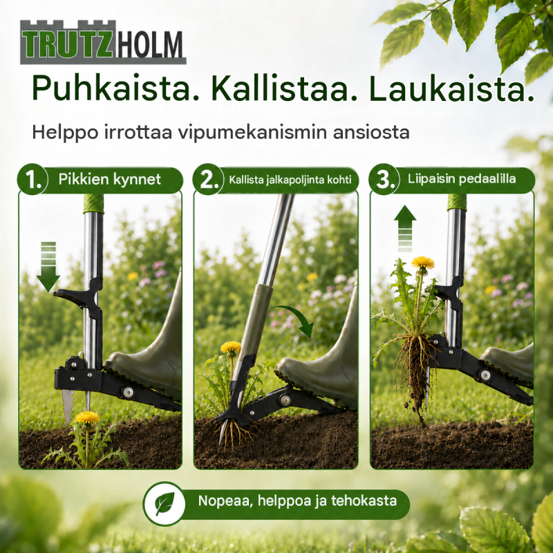Rikkaruohonpoistin 100 cm, 4 tartuntakynttä, puutarhaan