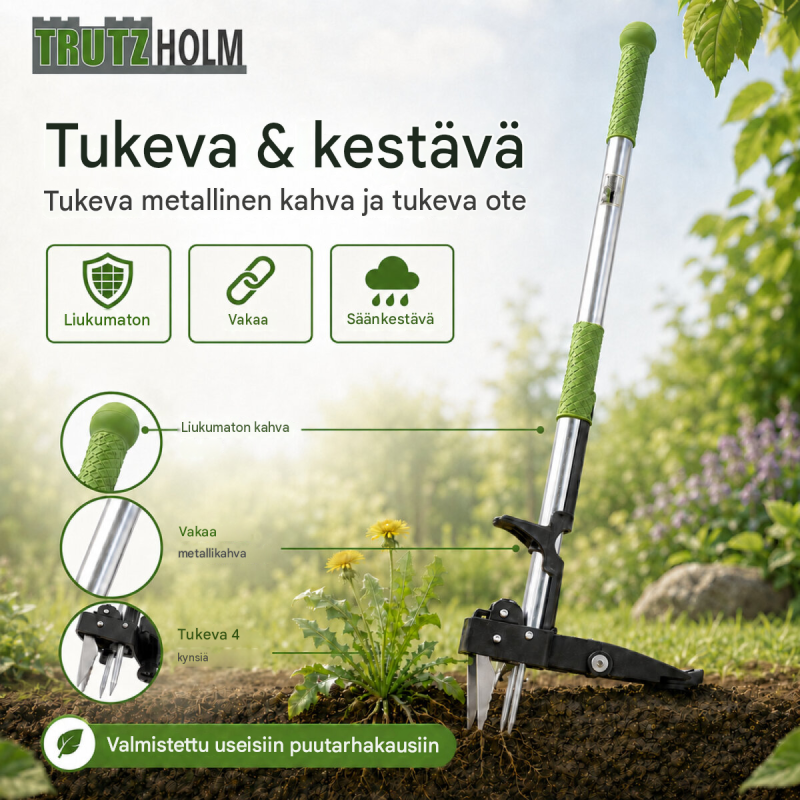 Rikkaruohonpoistin 100 cm, 4 tartuntakynttä, puutarhaan