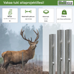Z-profiilin aitapaalut 10 kpl, 150 cm, sinkitty teräs, esirei'itetyt koukut