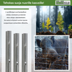 Z-profiilin aitapaalut 10 kpl, 150 cm, sinkitty teräs, esirei'itetyt koukut