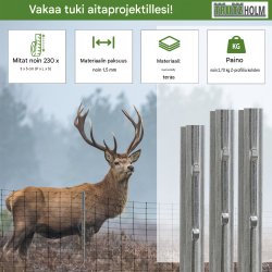 Z-profiiliset aidantolpat 10 kpl, sinkitty teräs, 230 cm, 1,5 mm, koukut