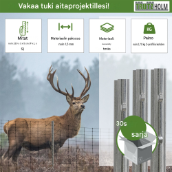 Z-profiiliset aidantolpat 30 kpl, sinkitty teräs, 230 cm, 1,5 mm, esirei'itetyt koukut