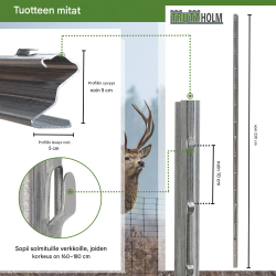 Z-profiiliset aidantolpat 30 kpl, sinkitty teräs, 230 cm, 1,5 mm, esirei'itetyt koukut