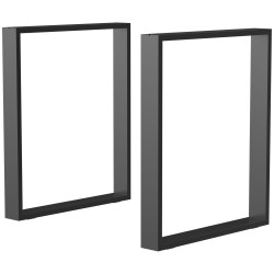 Pöydänjalka setti teräs 60 x 72 cm 2 kpl musta industrial design