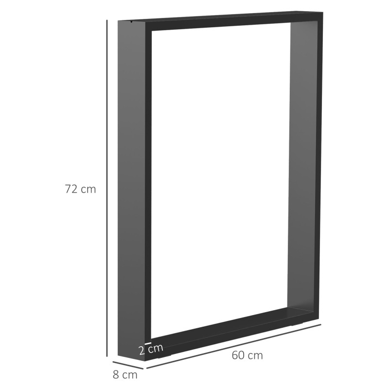 Pöydänjalka-setti teräs 60 x 72 cm 2 kpl musta industrial design