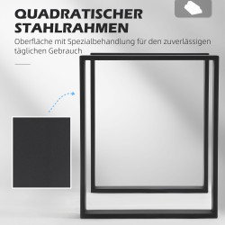 Pöydänjalka-setti teräs 60 x 72 cm 2 kpl musta industrial design