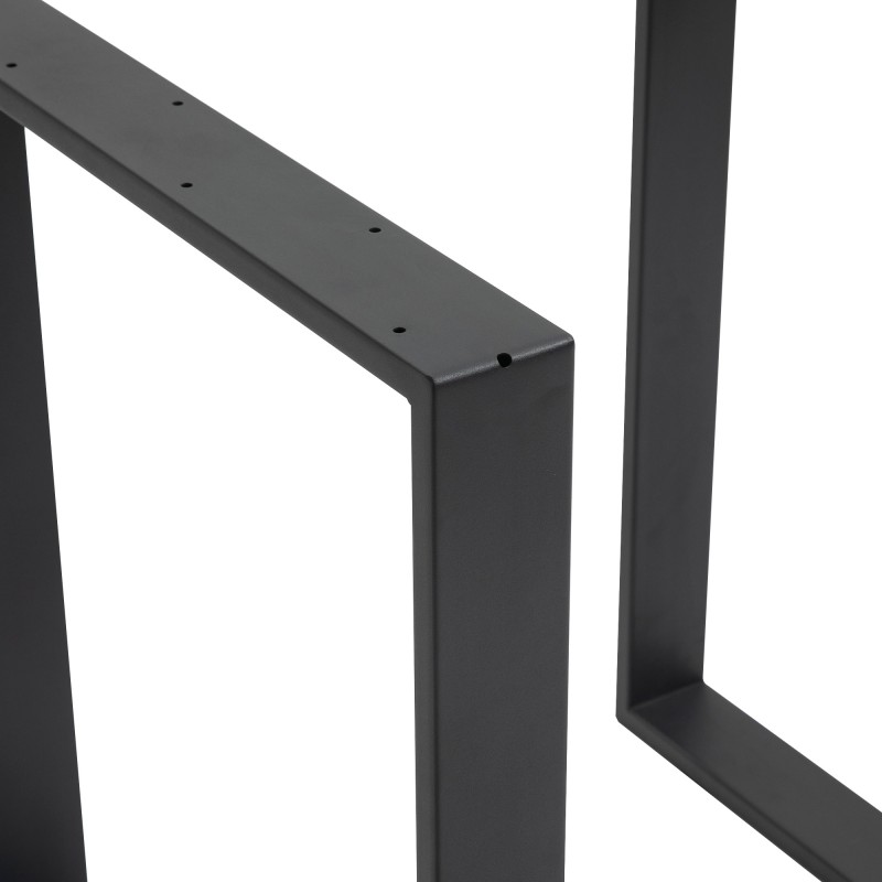 Pöydänjalka-setti teräs 60 x 72 cm 2 kpl musta industrial design