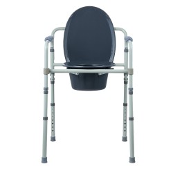 Wc tuoli teräs pehmustettu istuin 7 portainen korkeussäätö irrotettava 5 8 l ämpäri 158 8 kg