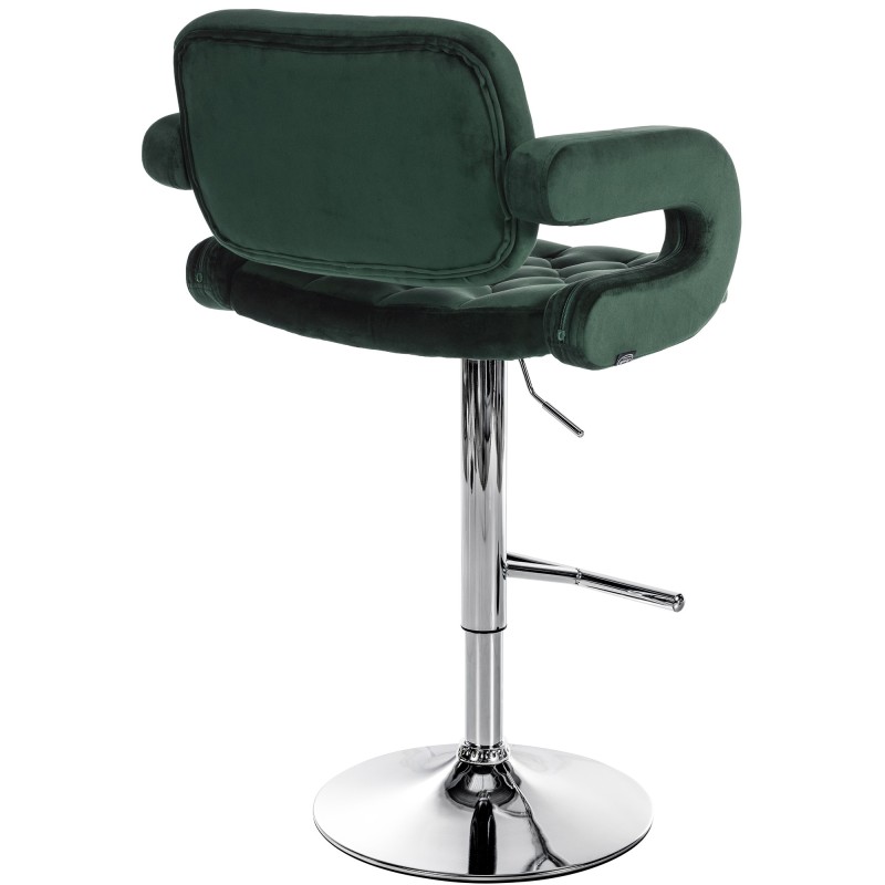 Dublin säädettävä samettinen baarituoli käsinojilla ja jalkatuella