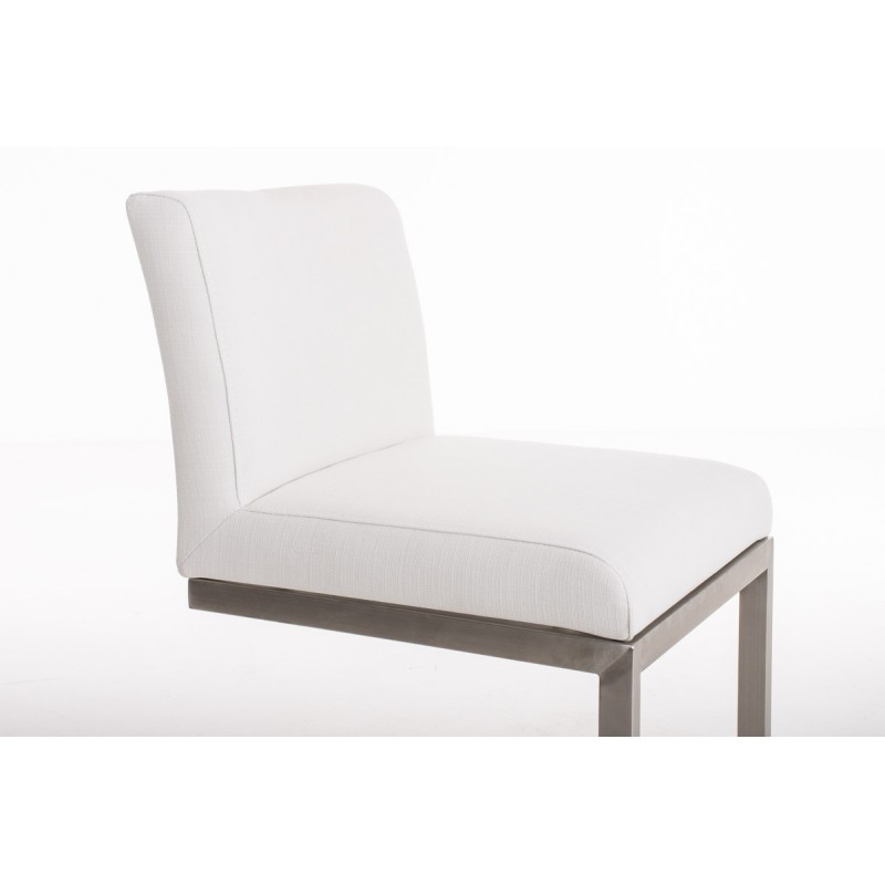 Tyylikäs ja mukava baarijakkara ruostumattomasta teräksestä selkänojalla