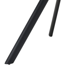 Tyylikäs kääntyvä ruokailutuoli pehmustetulla istuimella ja metallirungolla