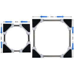 Säädettävä pesukone-kuivausrumpu yhdyskehys kiristyshihnalla ja suojilla