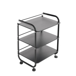 Lääkintävaunu valkoinen kolmitasoinen kestävä liikuteltava 60kg kuormituksella