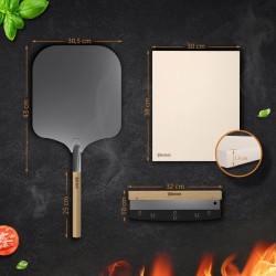 Laadukas pizzakivisarja kotikokille - pizzakivi, lapio ja leikkuri