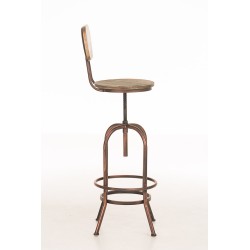 Tyylikäs säädettävä baarijakkara puuistuimella ja metallijalustalla