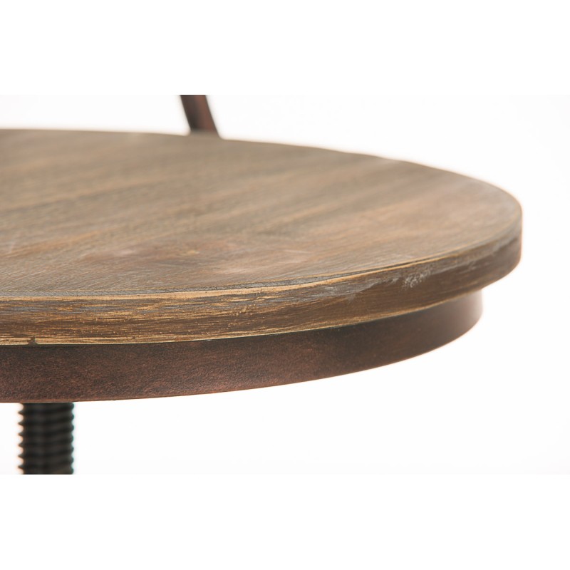 Tyylikäs säädettävä baarijakkara puuistuimella ja metallijalustalla