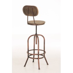 Tyylikäs säädettävä baarijakkara puuistuimella ja metallijalustalla