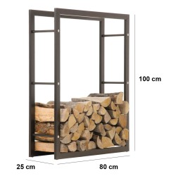 Tyylikäs mattamusta takkapuuteline sisäkäyttöön eri kokoja saatavilla