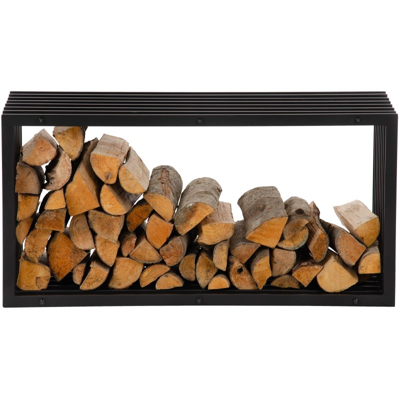 Tyylikäs takkapolttopuuteline Irving metallista eri kokoisena