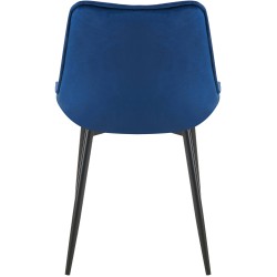 Wallace samettinen ruokapöydän tuoli tikkikuvioinnilla ja metallirungolla