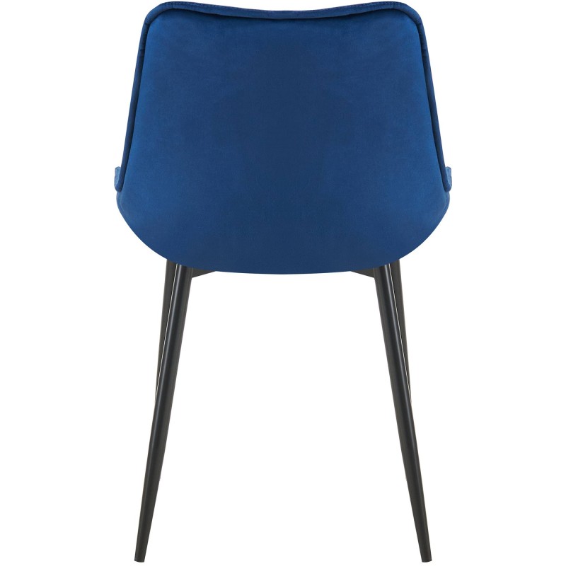 Wallace samettinen ruokapöydän tuoli tikkikuvioinnilla ja metallirungolla