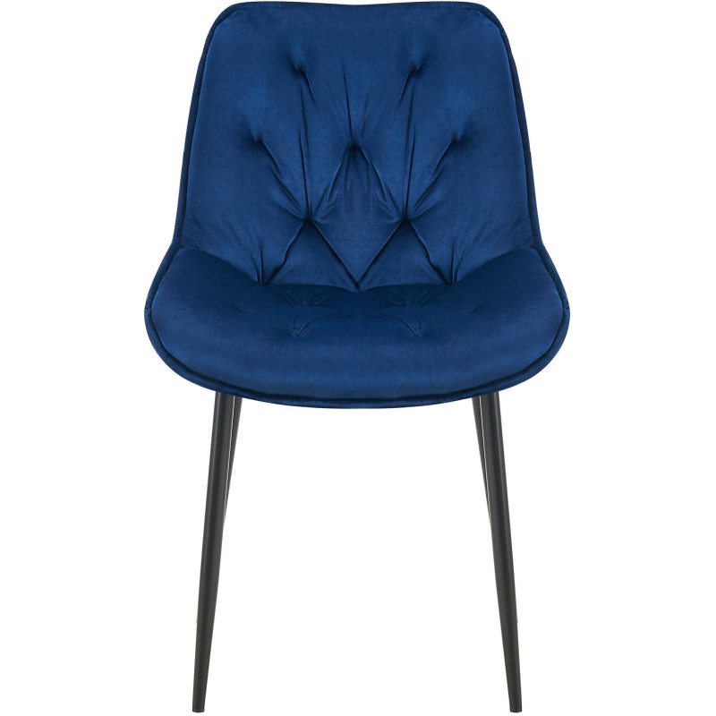 Wallace samettinen ruokapöydän tuoli tikkikuvioinnilla ja metallirungolla