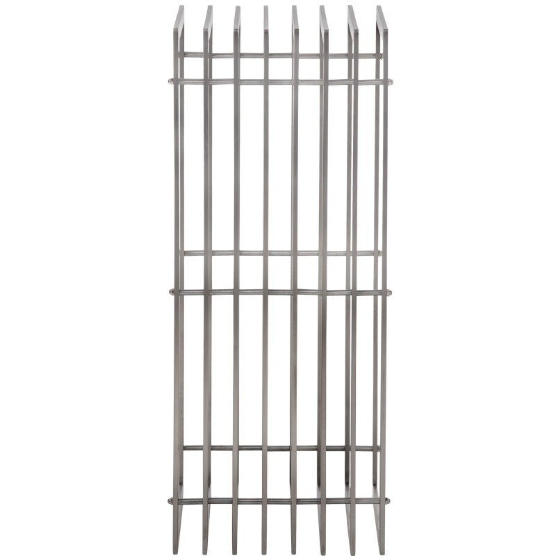 Tyylikäs ruostumattomasta teräksestä valmistettu polttopuuteline sisäkäyttöön