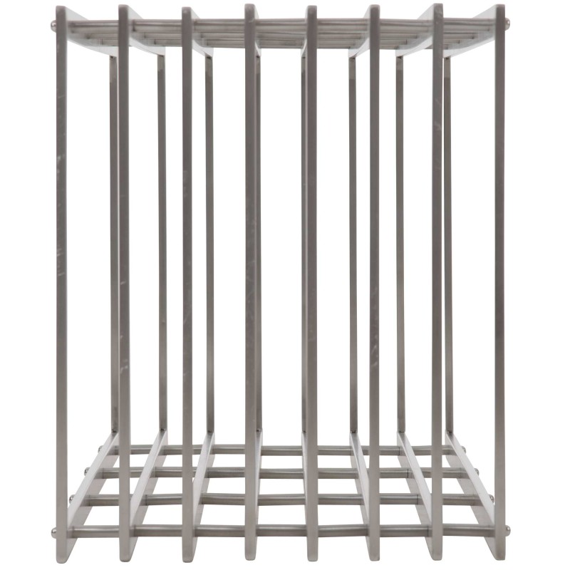 Tyylikäs ruostumattomasta teräksestä valmistettu polttopuuteline sisäkäyttöön