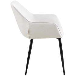 Tyylikäs ruokapöydän tuoli pehmustetulla istuimella ja metallijalustalla